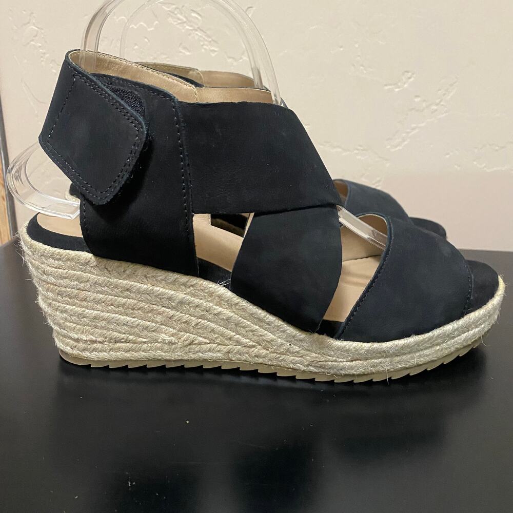 Soul Naturalizer Oshay Wedge Size 10 M Black Espadrille Sandal